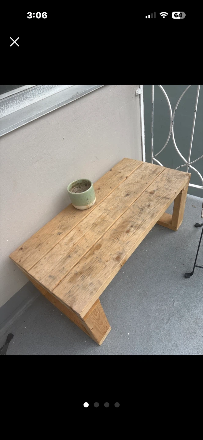 Handmade Rustic Wooden Bench - photo 2