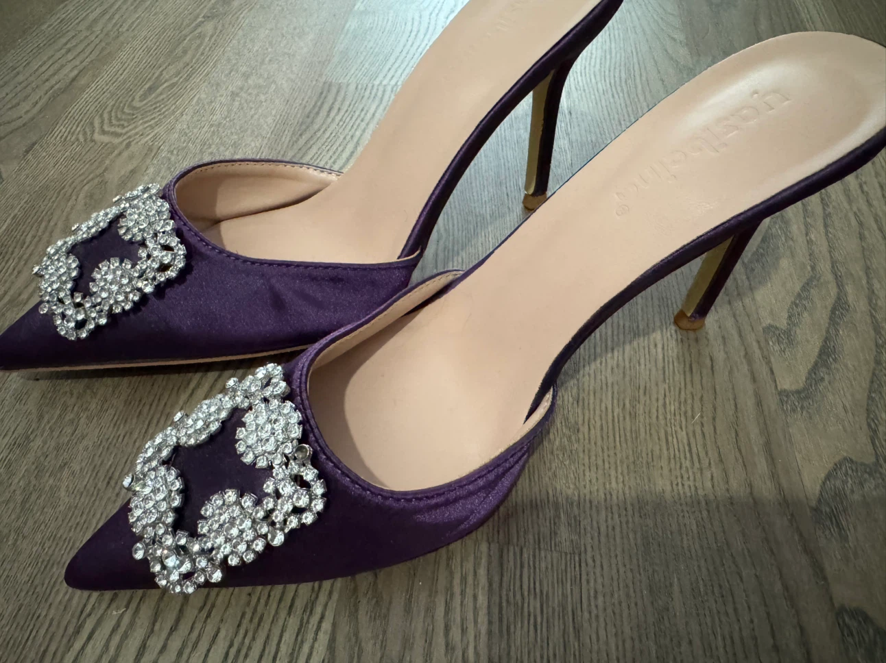 Satin Crystal Stiletto Mules - photo 3