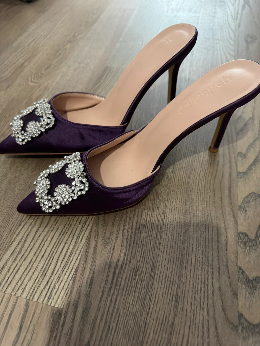 Satin Crystal Stiletto Mules - photo 4