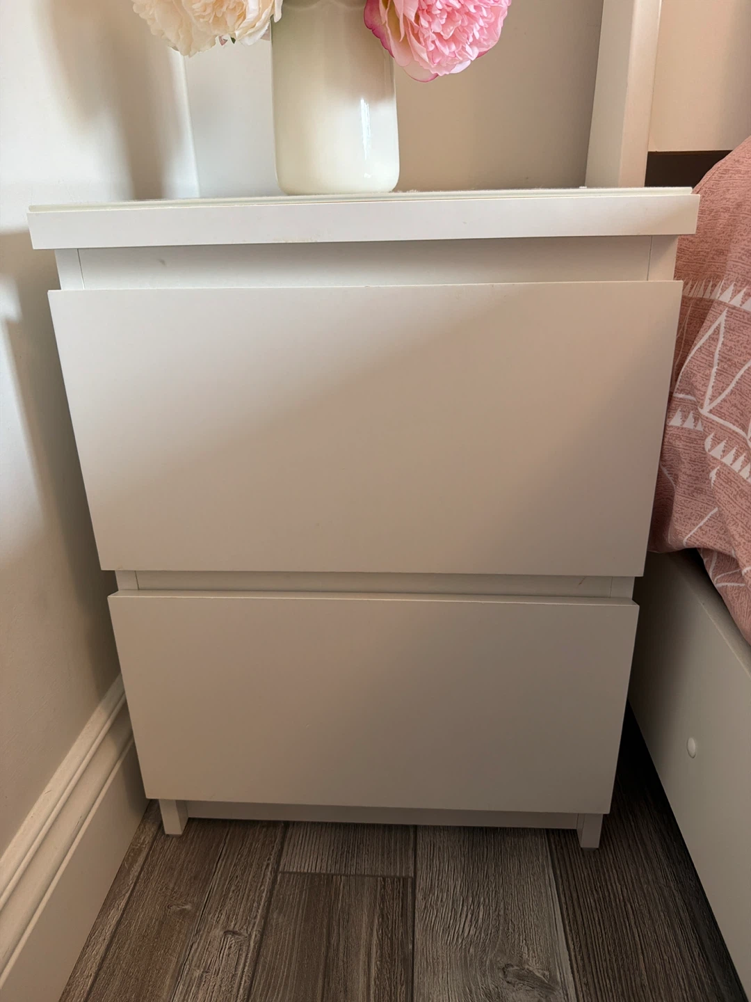 2 IKEA Malm White 2-Drawer Nightstand - photo 3