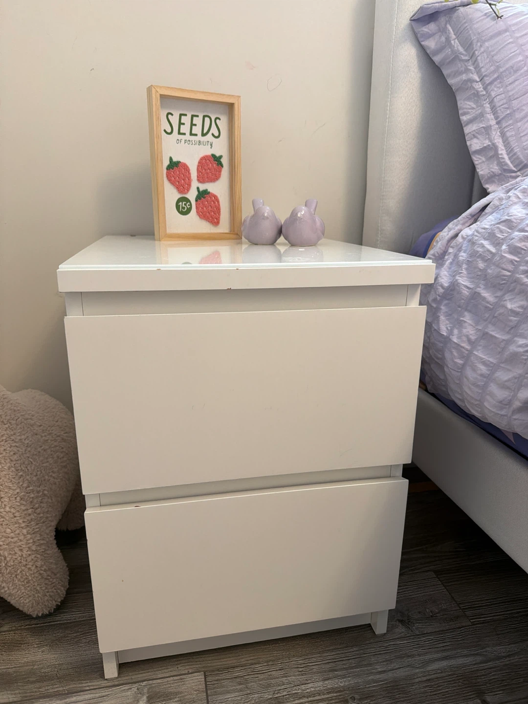 2 IKEA Malm White 2-Drawer Nightstand - photo 4
