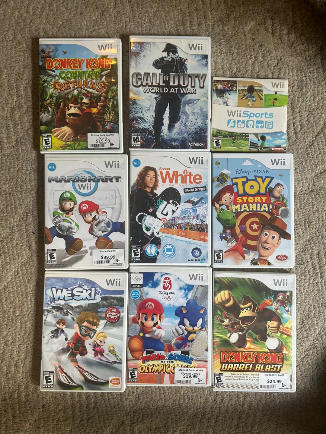 Set of 9 Nintendo Wii Video Games