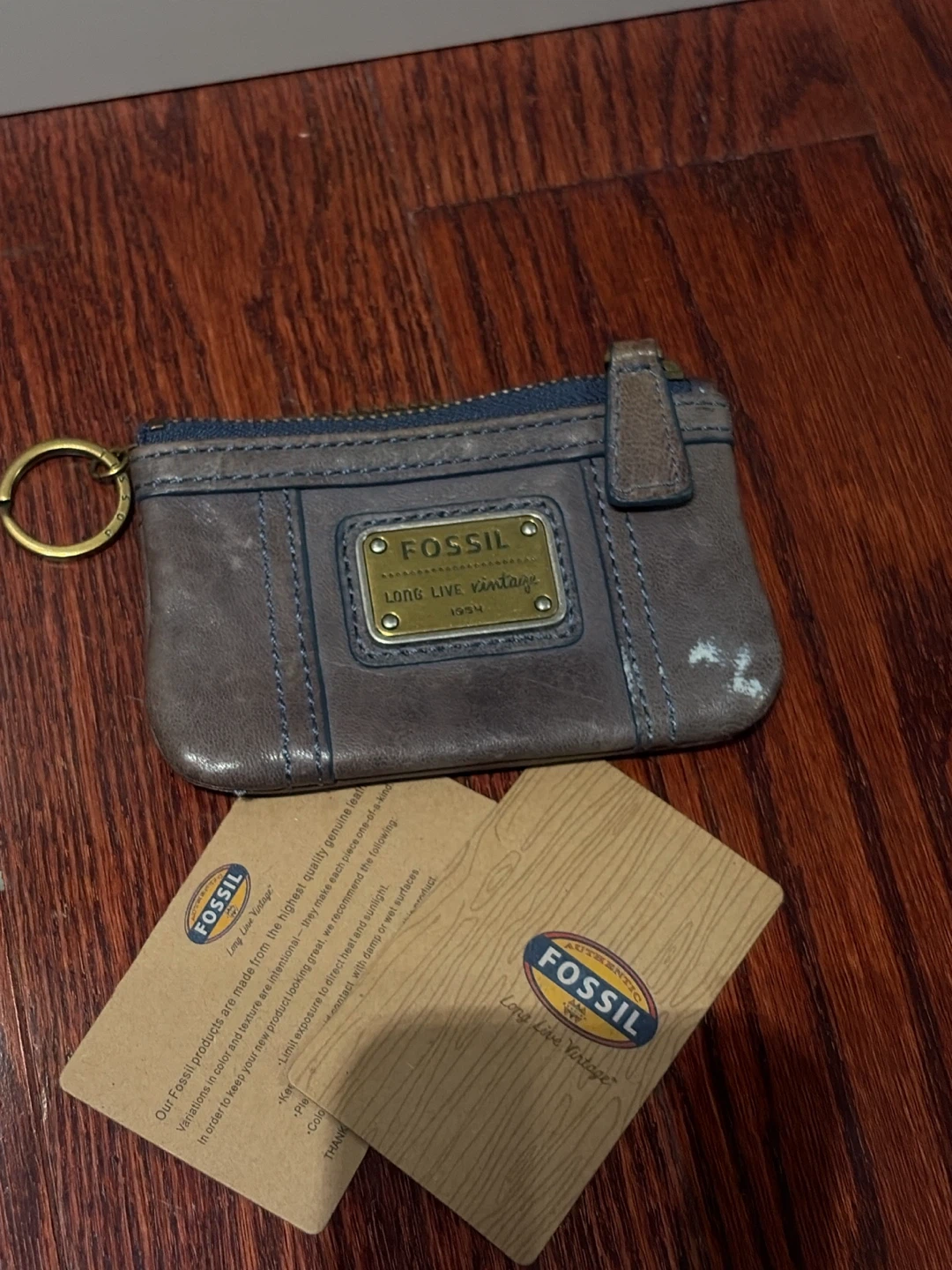 Fossil Leather ID Keychain Wallet