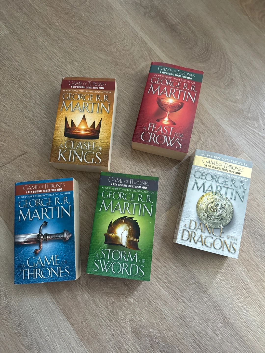 Set of 5 Game of Thrones Books by George R.R. Martin