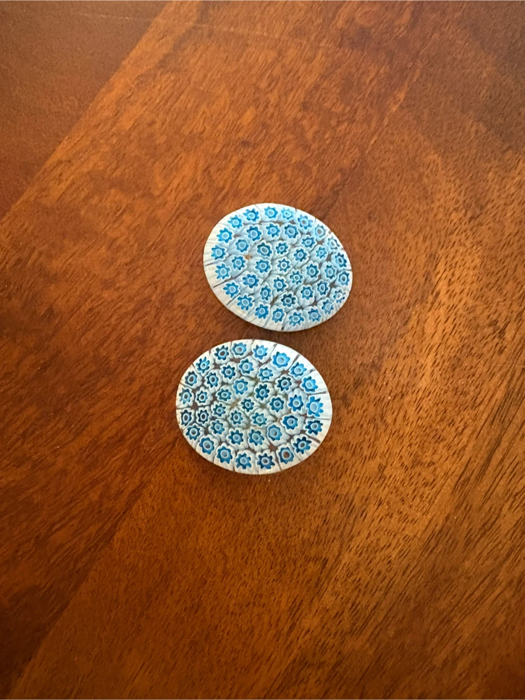 Murano Glass Millefiori Clip Earrings