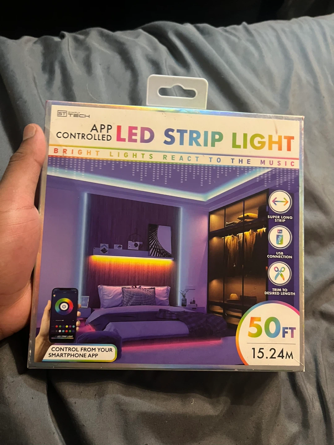 Simply Tech App Controlled LED Strip Light 50ft