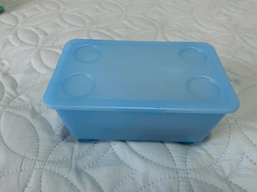 Light Blue IKEA GLIS Box with Lid | Lego Storage Brick Box Small