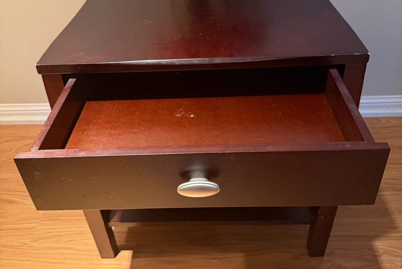 Solid Wood Dark Espresso End Table w/ Drawer & Bottom Shelf - photo 3