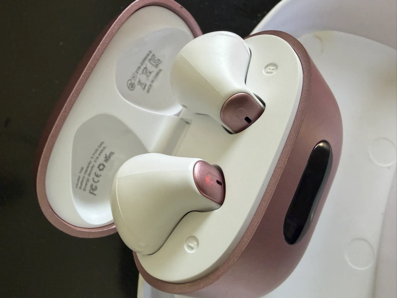 T09 Wireless Earbuds with Rose Gold Charging Case