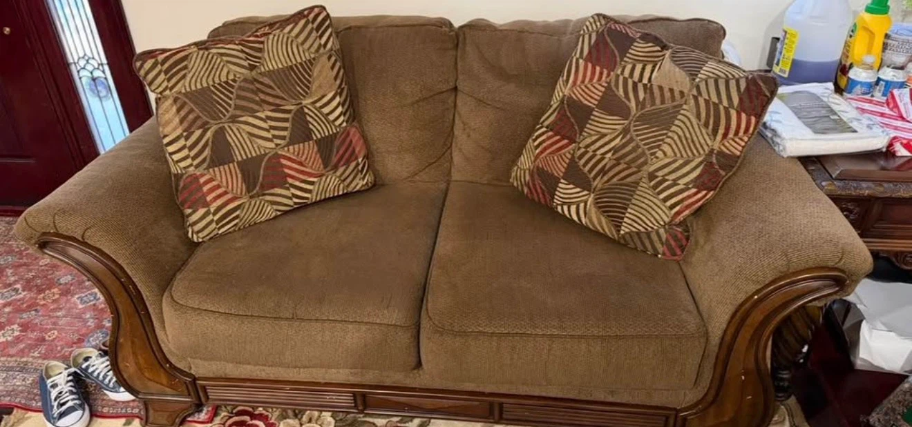 Brown Three-Seater Sofa - photo 2