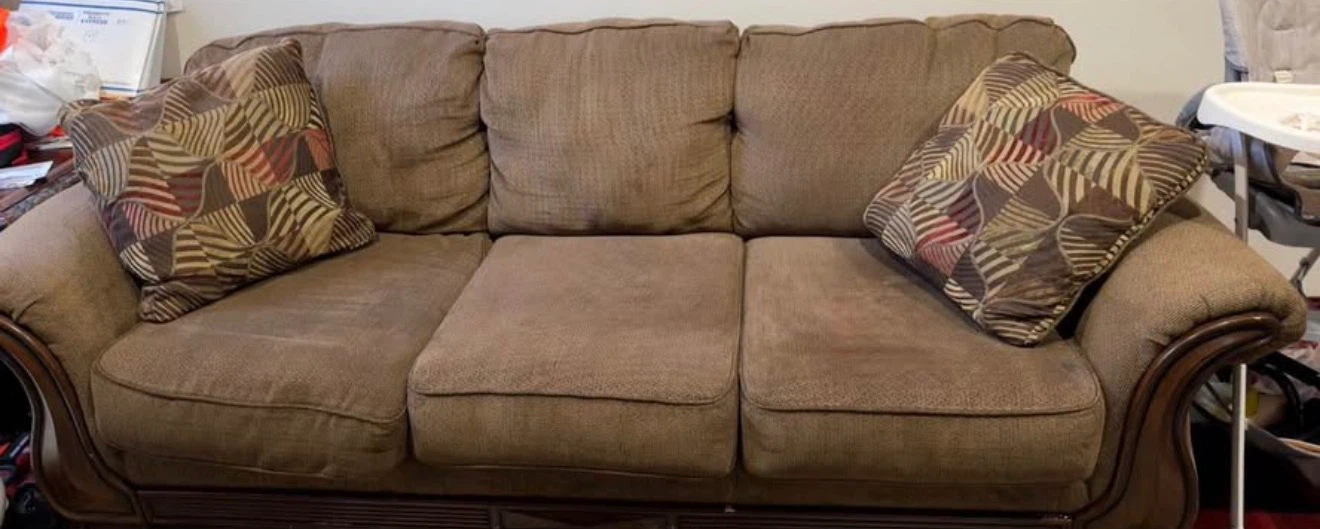 Brown Three-Seater Sofa - photo 3