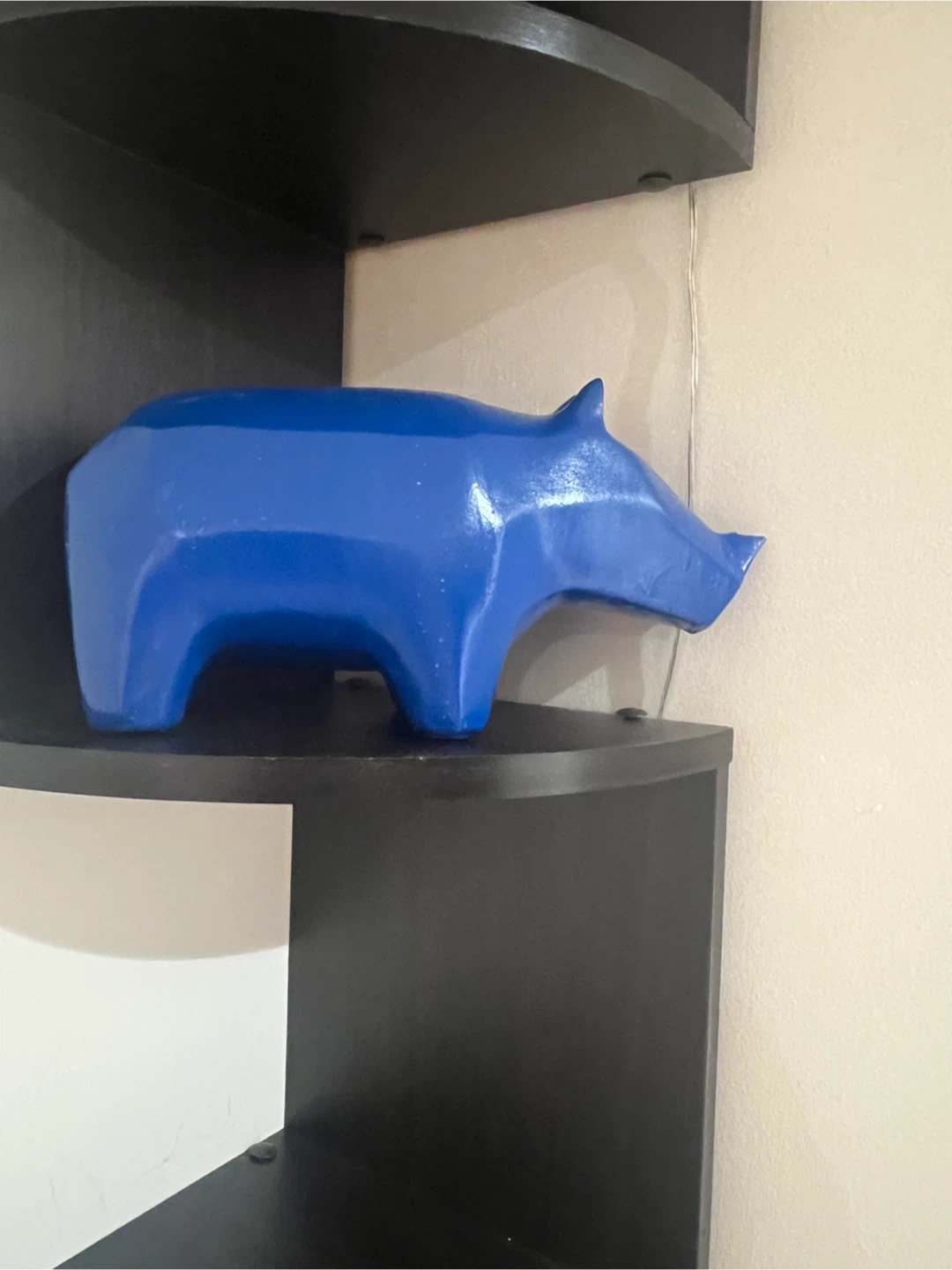 Blue rhinoceros figurine