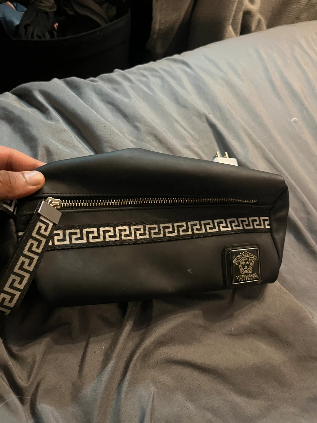 Versace Parfums Black Belt Bag