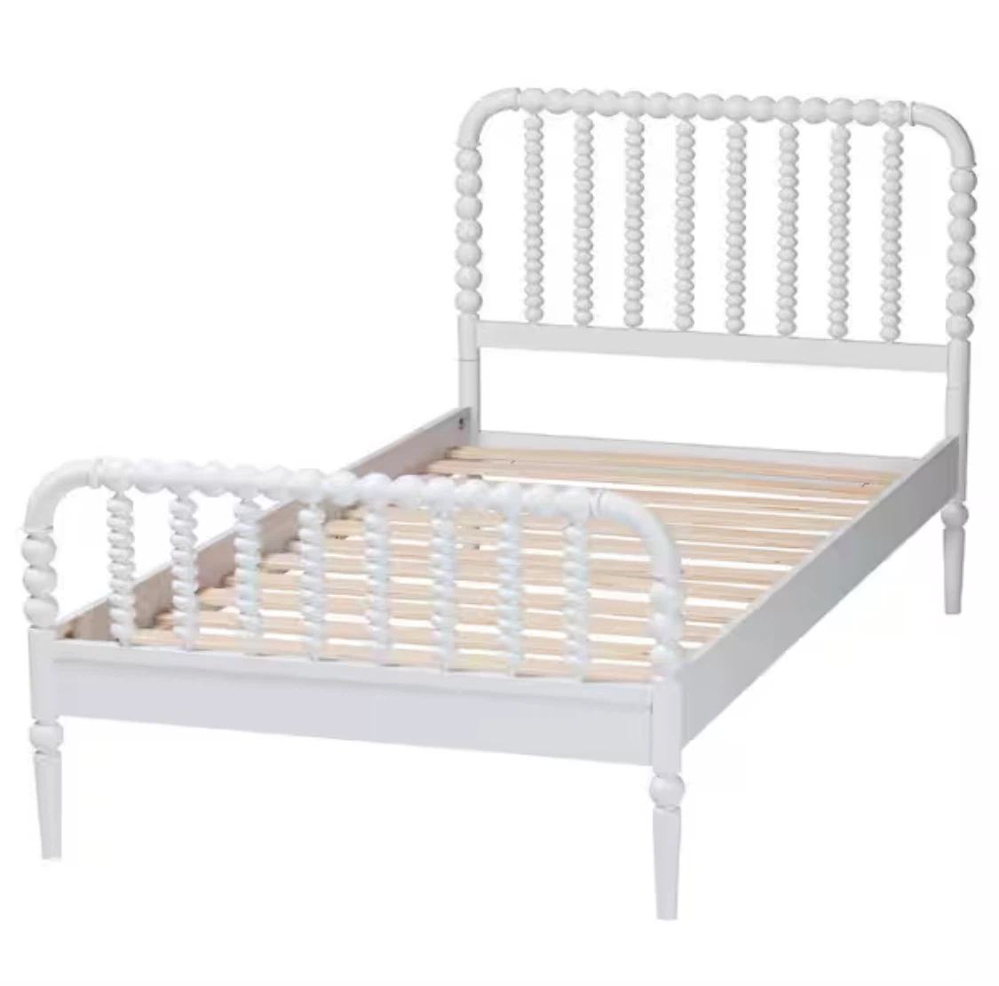 New Twin Size Mid Century Platform Bed White Wood - photo 4
