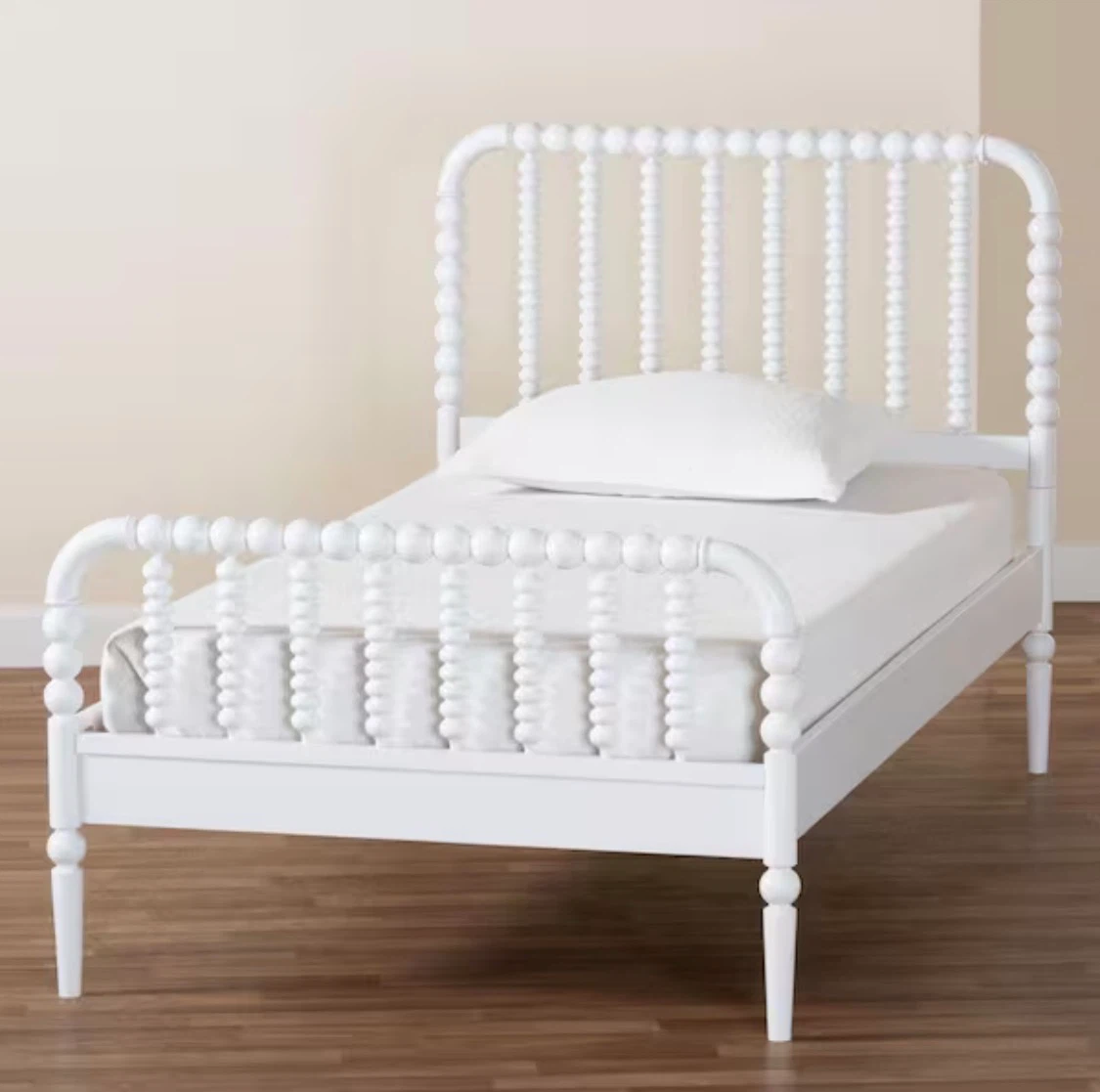 New Twin Size Mid Century Platform Bed White Wood - photo 5