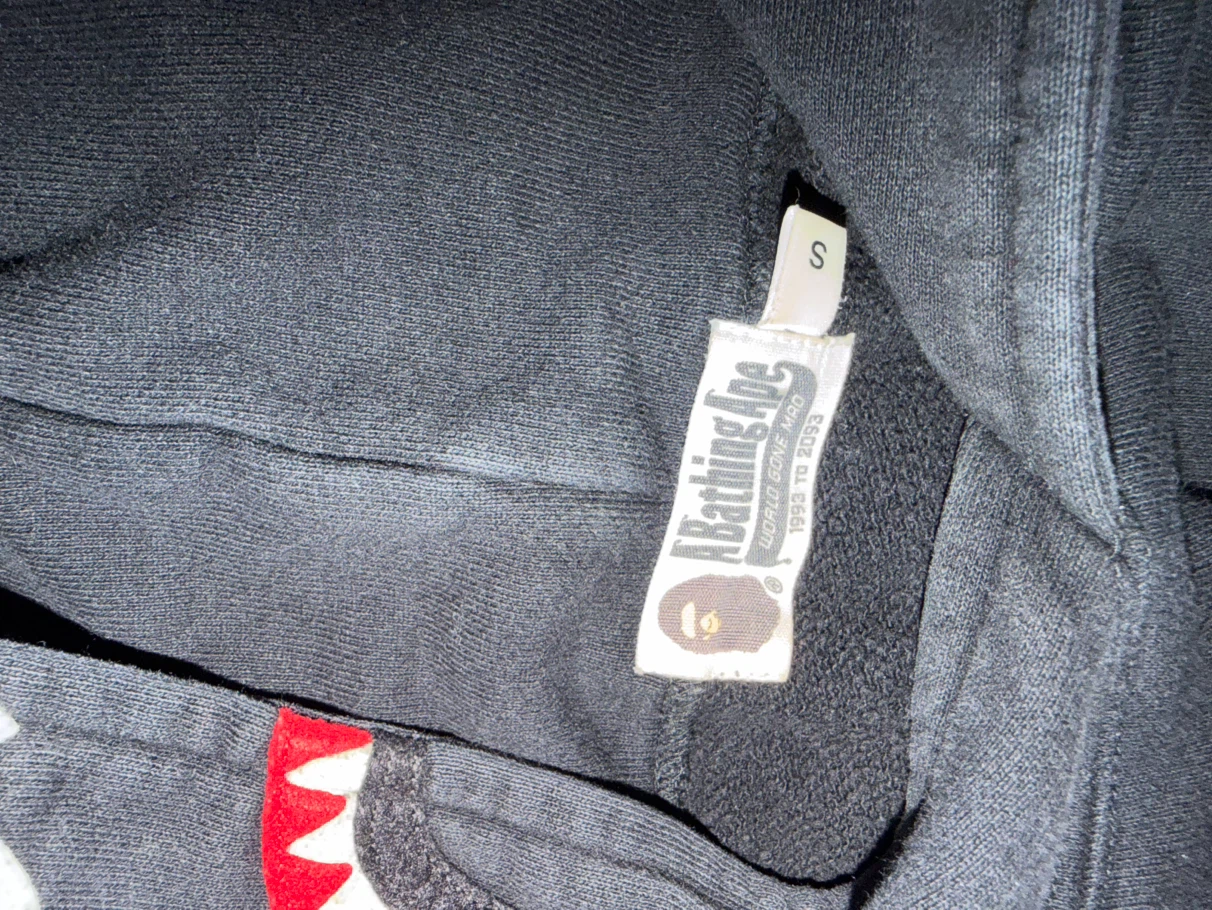 A Bathing Ape Shark Hoodie Black Pullover - photo 2