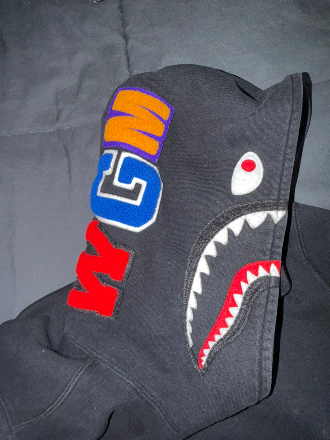 A Bathing Ape Shark Hoodie Black Pullover - photo 4