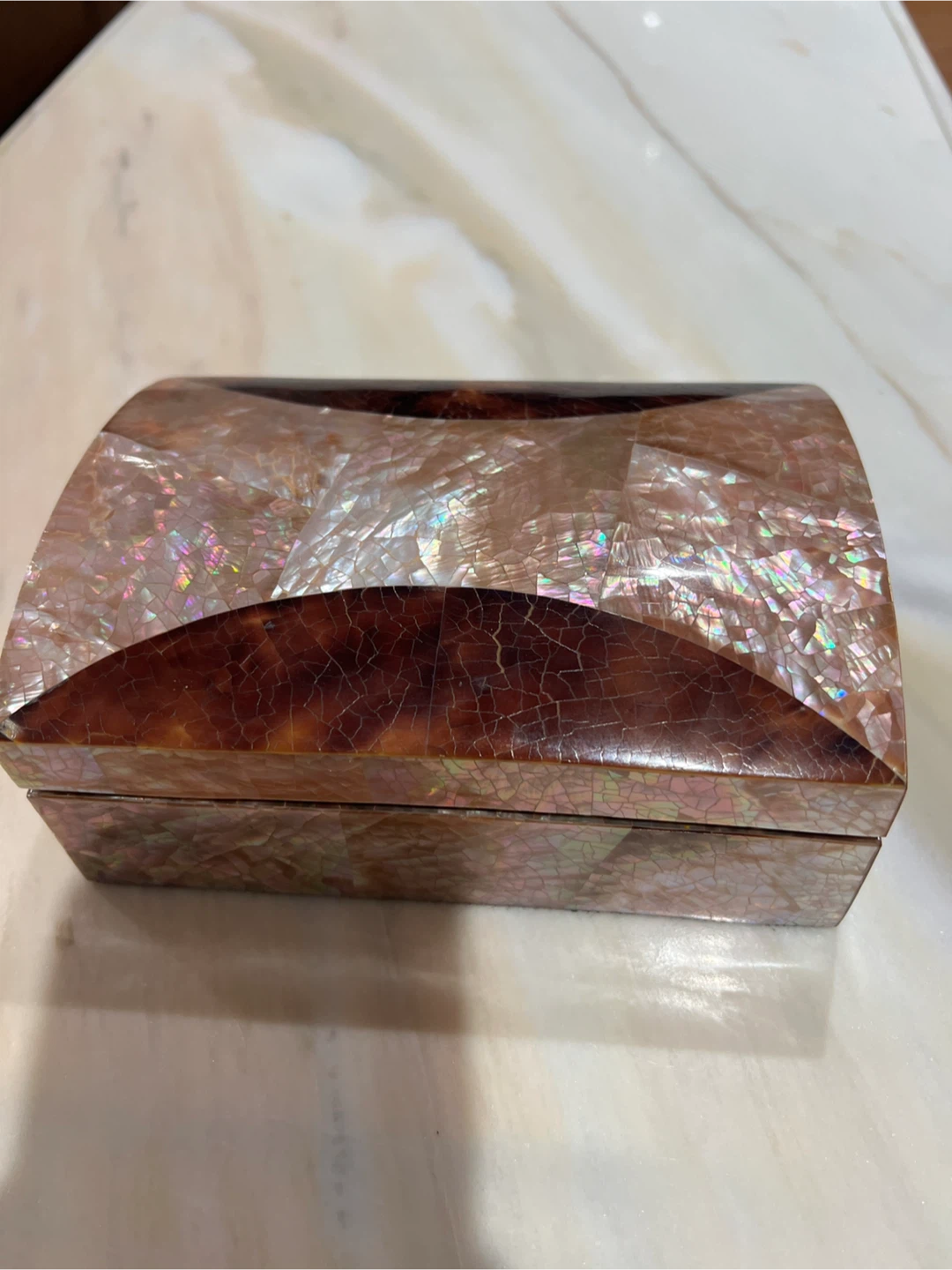 Shell Arts Cebu Inlaid Trinket Box with Assorted Stones