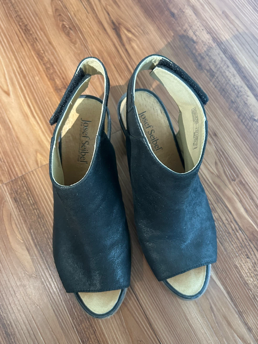 Josef Seibel Black Peep Toe Heeled Sandals - photo 4