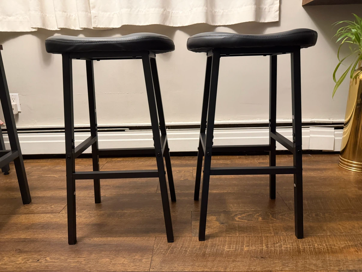Two Black Counter Stools