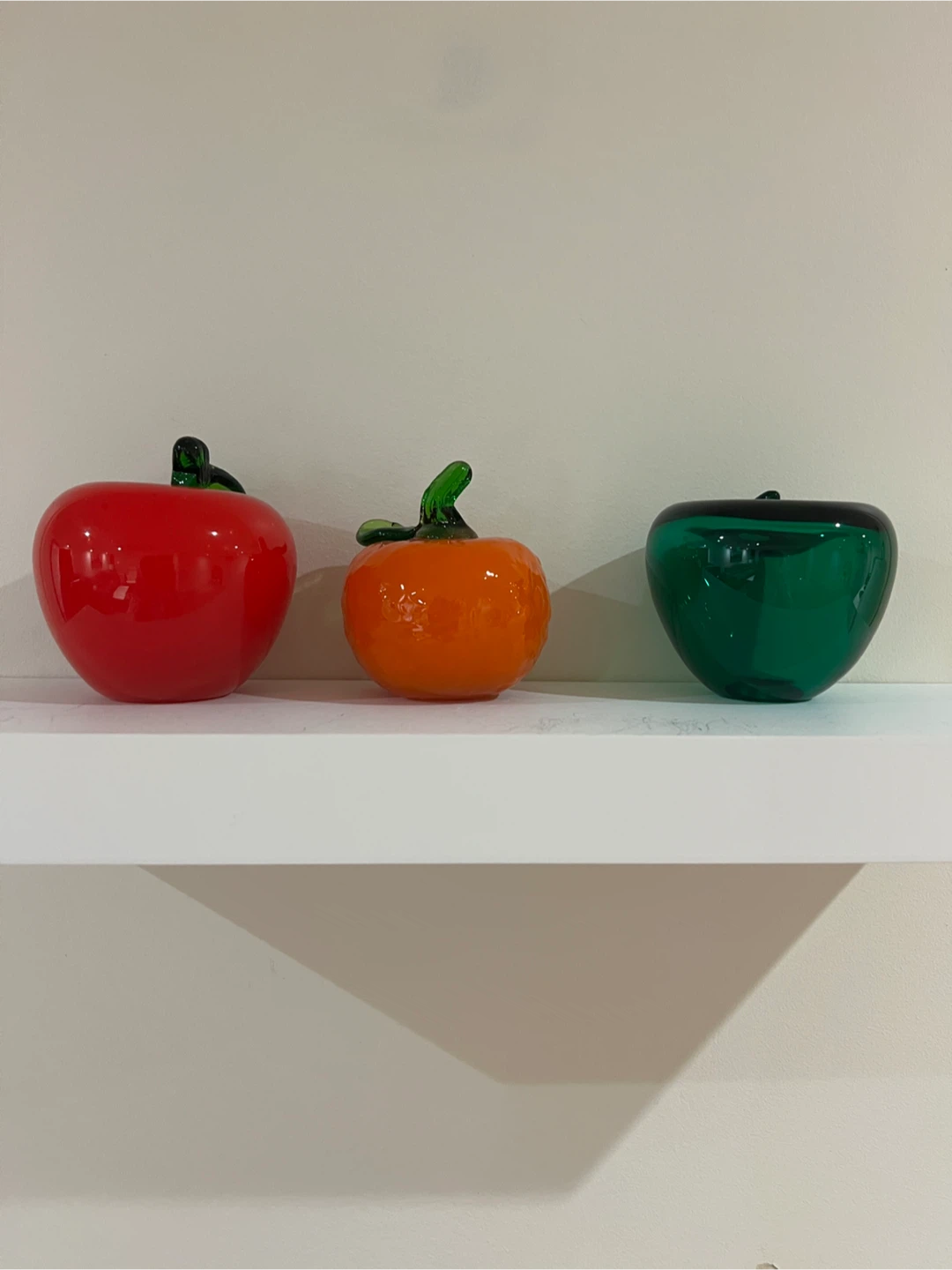 Set of 3 Glass Fruit Ornaments