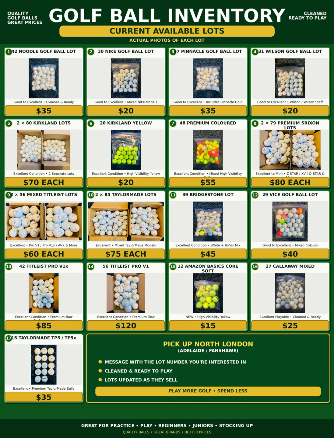 Golf Ball Lots – Titleist, TaylorMade, Srixon & More