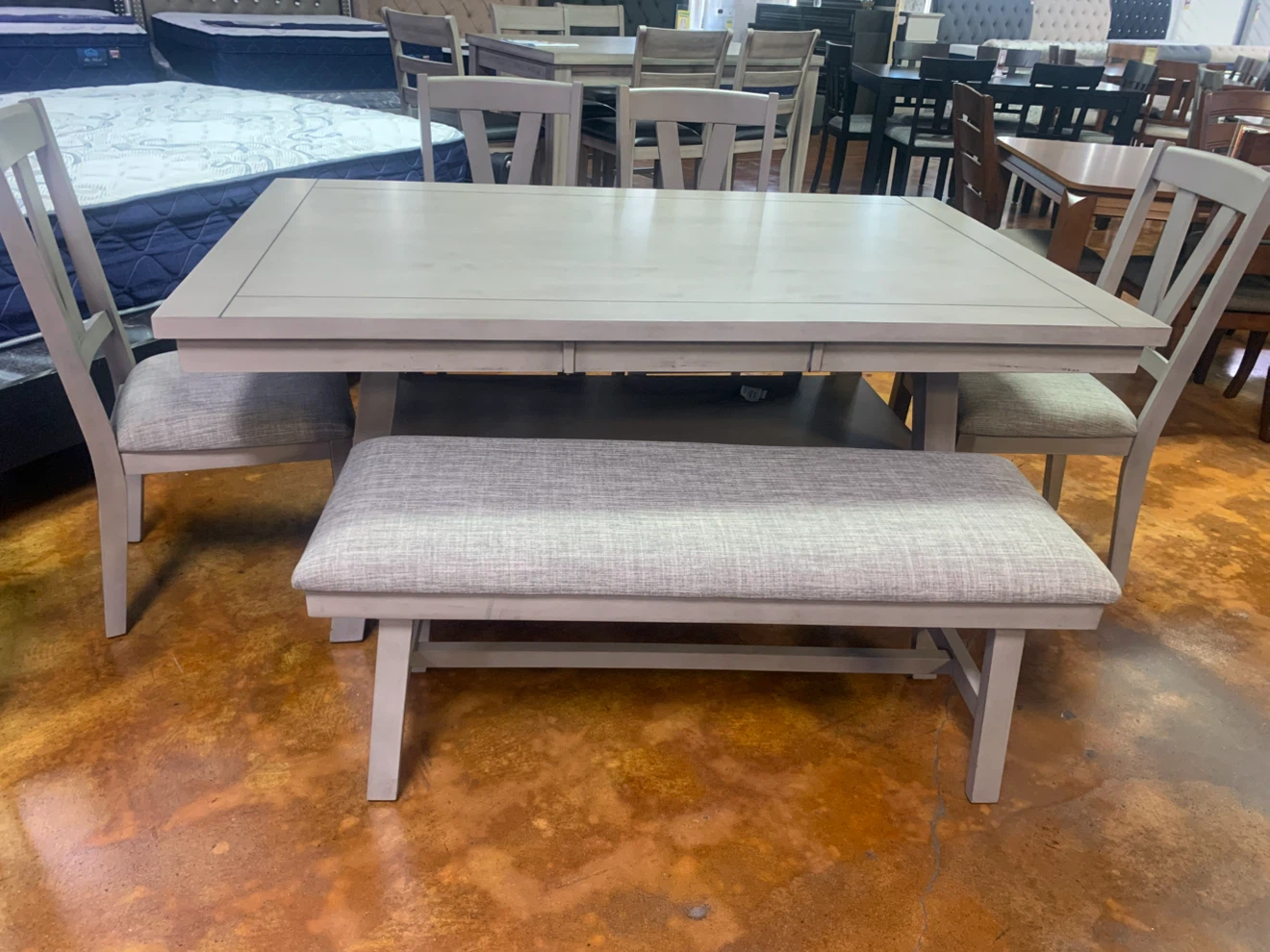 Dining Table Set with Two Chairs and Bench