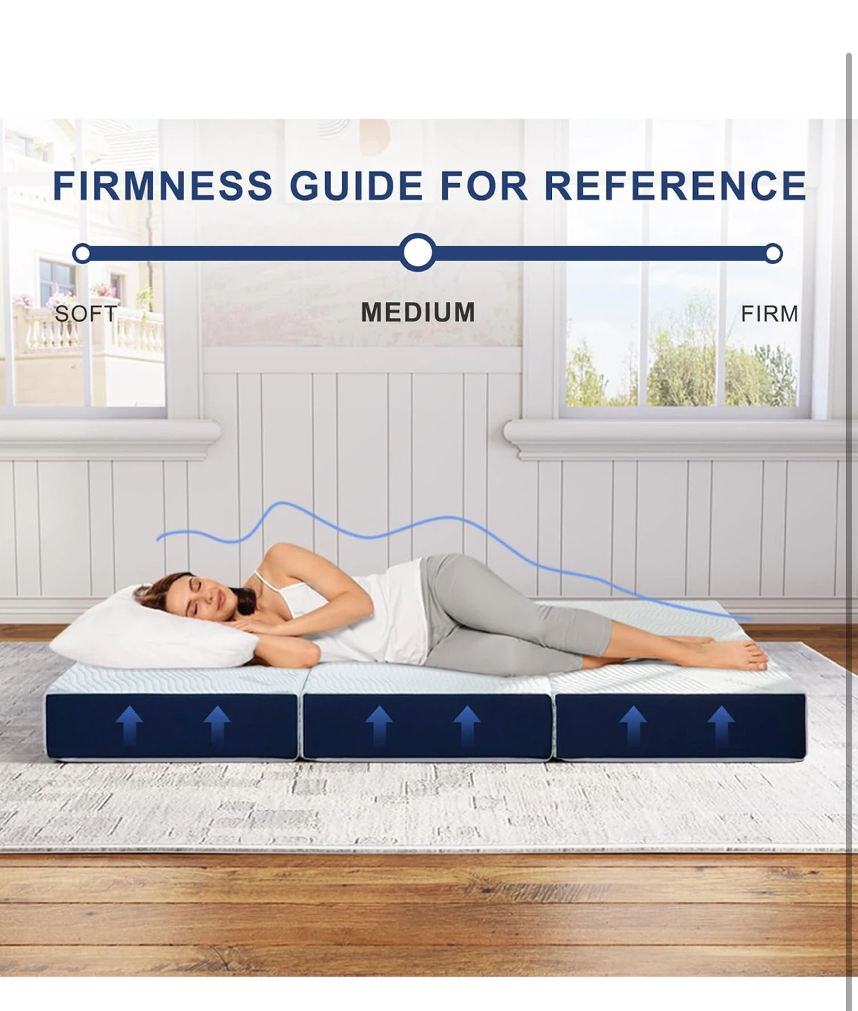 Tri-fold bamboo memory foam mattress - photo 3