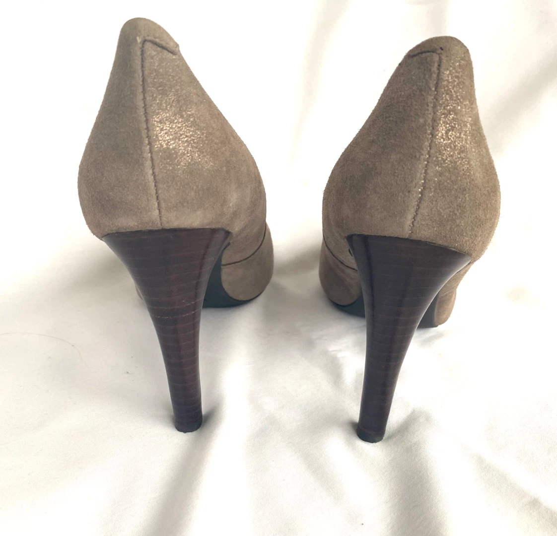New Geox Respira Taupe Suede Heels, Size 8.5 - photo 5