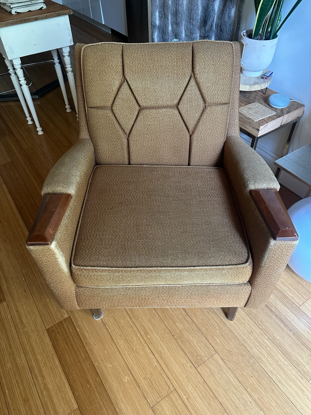 WOW! VINTAGE MCM TEAK ARM LOUNGE CHAIR MID CENTURY MODERN - photo 3