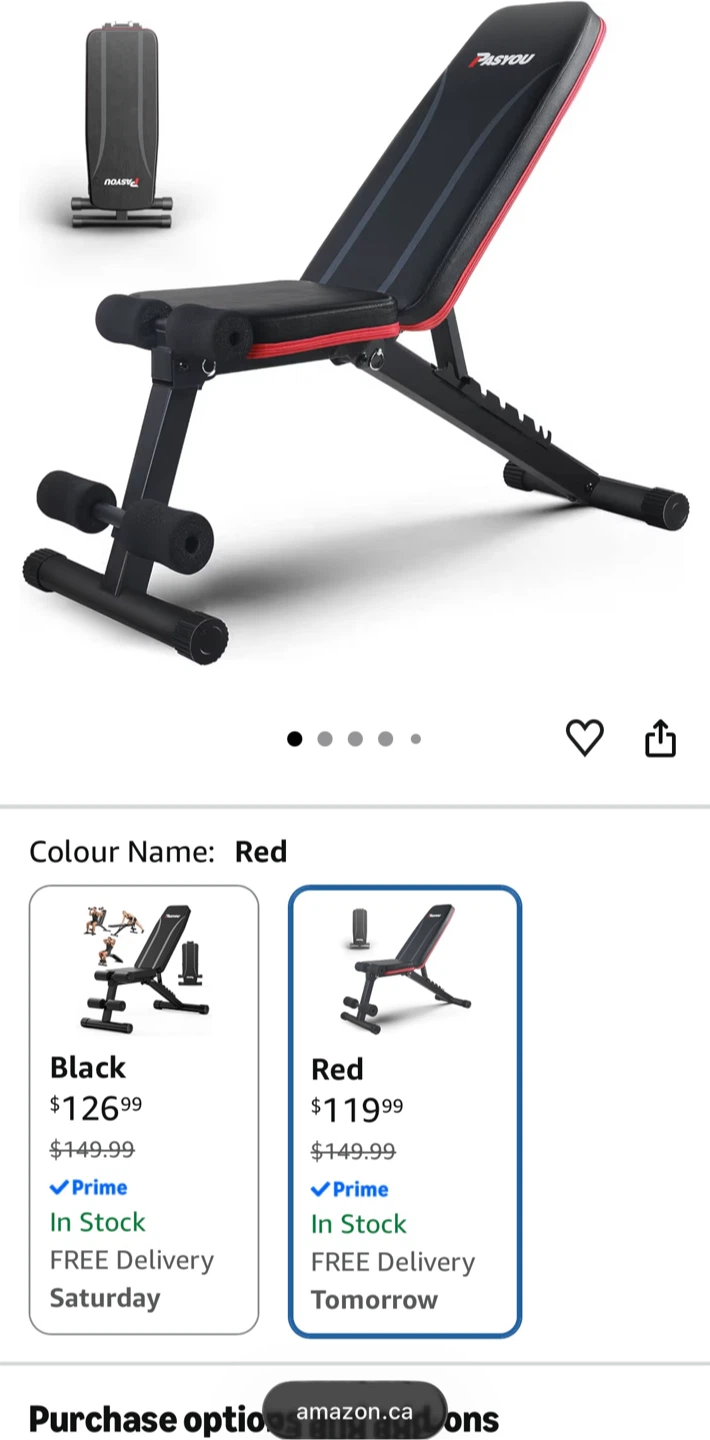Pasyou Adjustable Weight Bench - photo 2