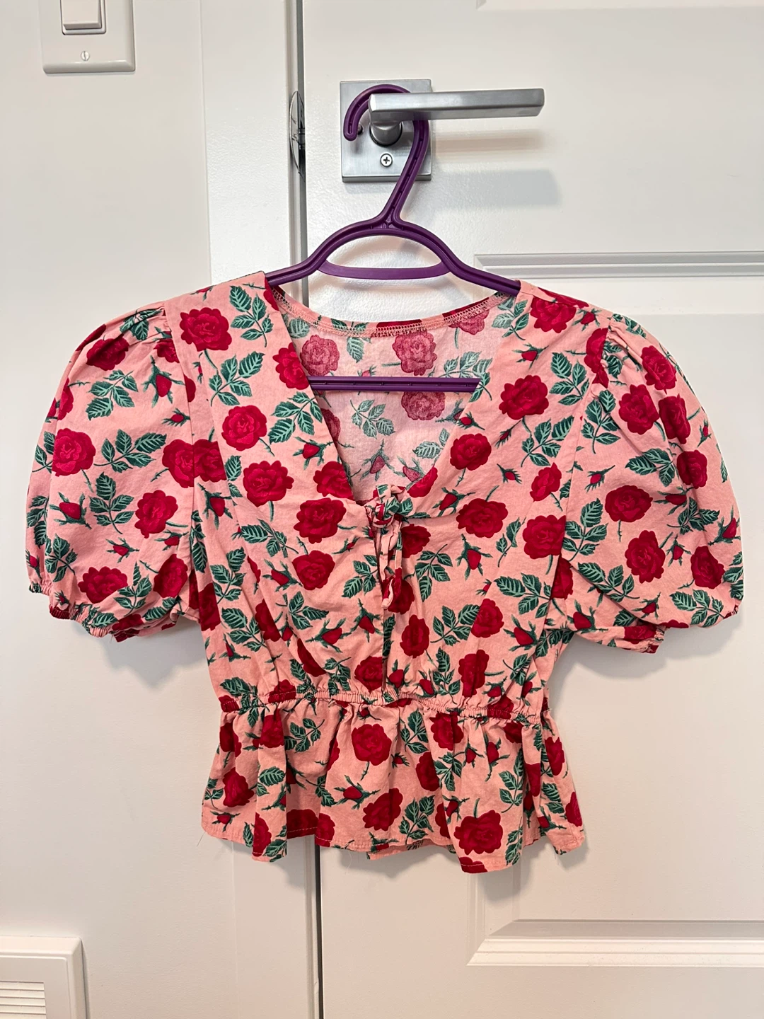 Floral Puff Sleeve Top (2 Blouses) S/M