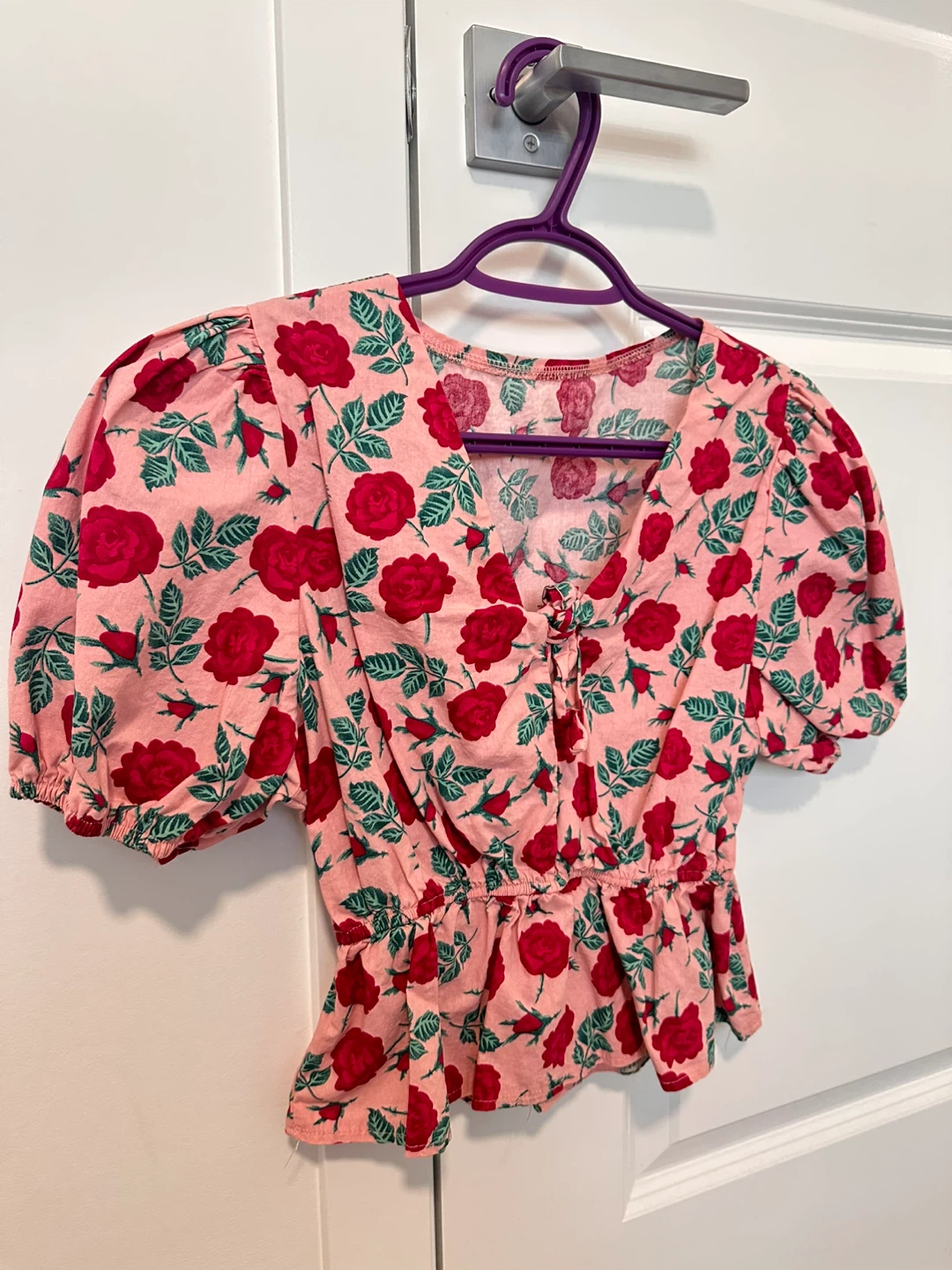 Floral Puff Sleeve Top (2 Blouses) S/M - photo 4