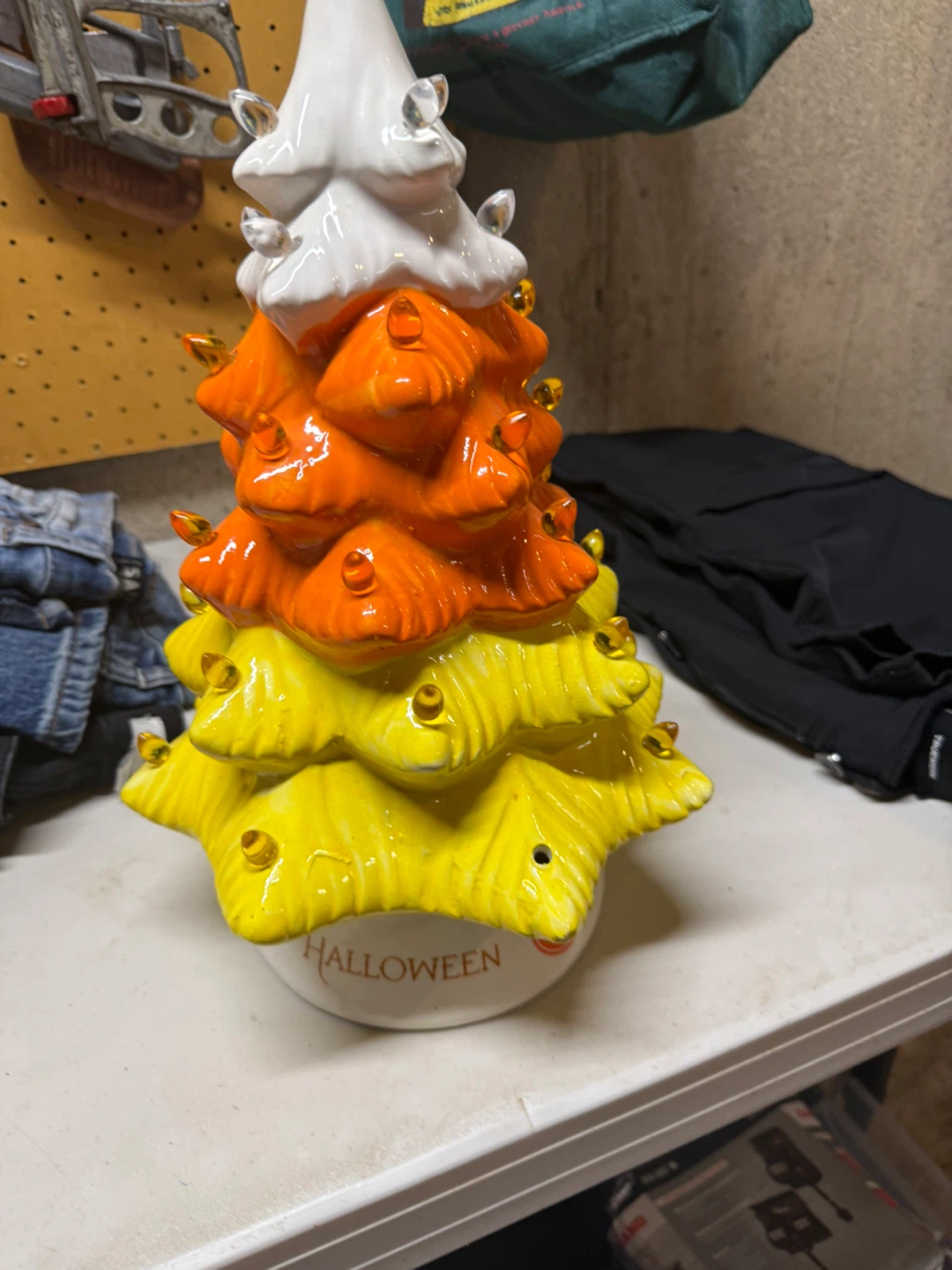 Ceramic Halloween Candy Corn Tree Decoration