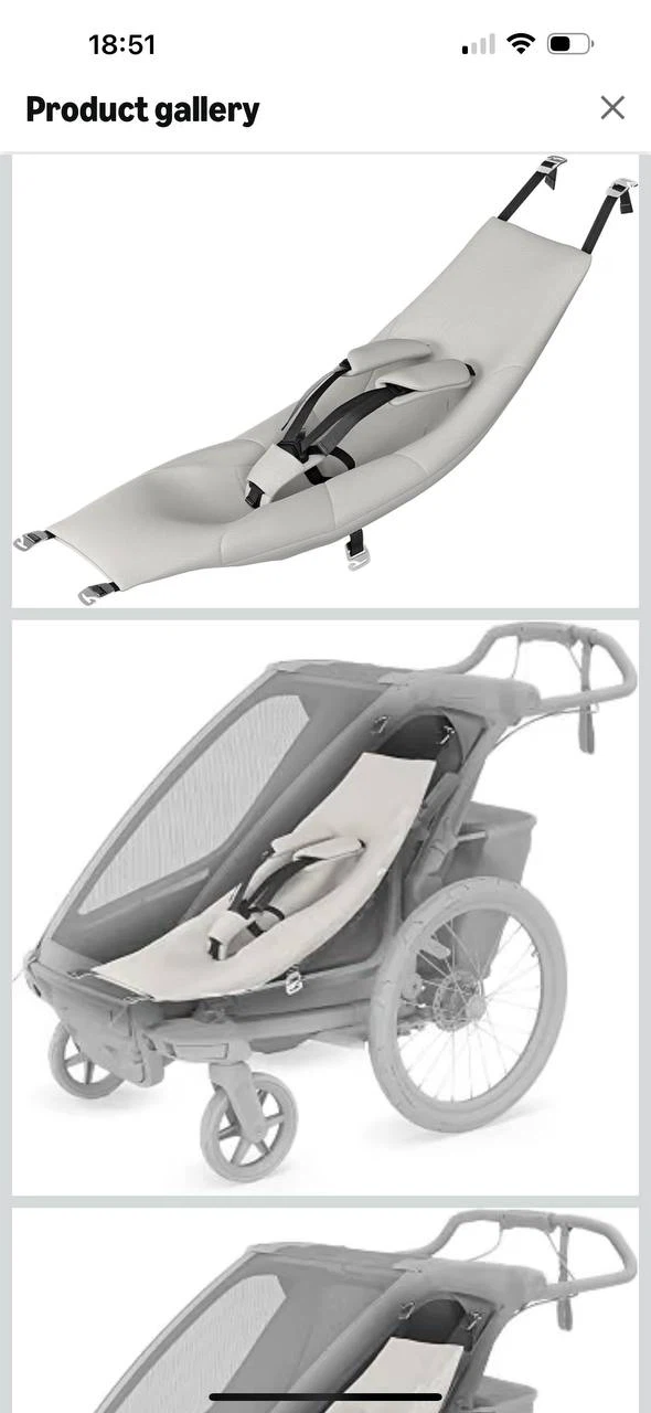H967) Thule Chariot Infant Sling – Gray – Brand New – $80 - photo 2