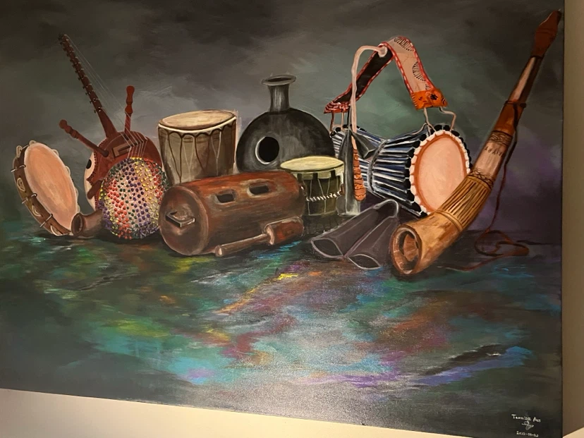 Large Musical Instruments Acrylic Painting - photo 2