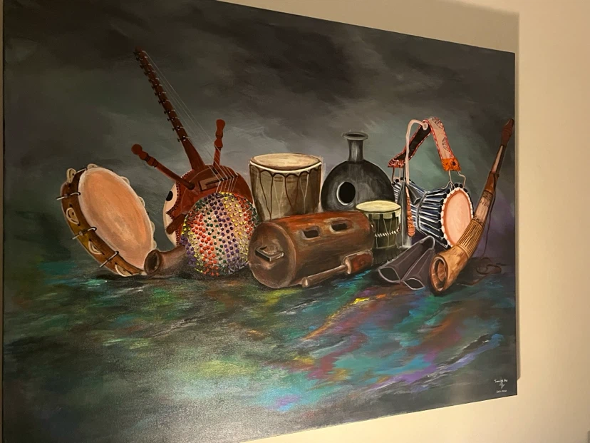 Large Musical Instruments Acrylic Painting - photo 3