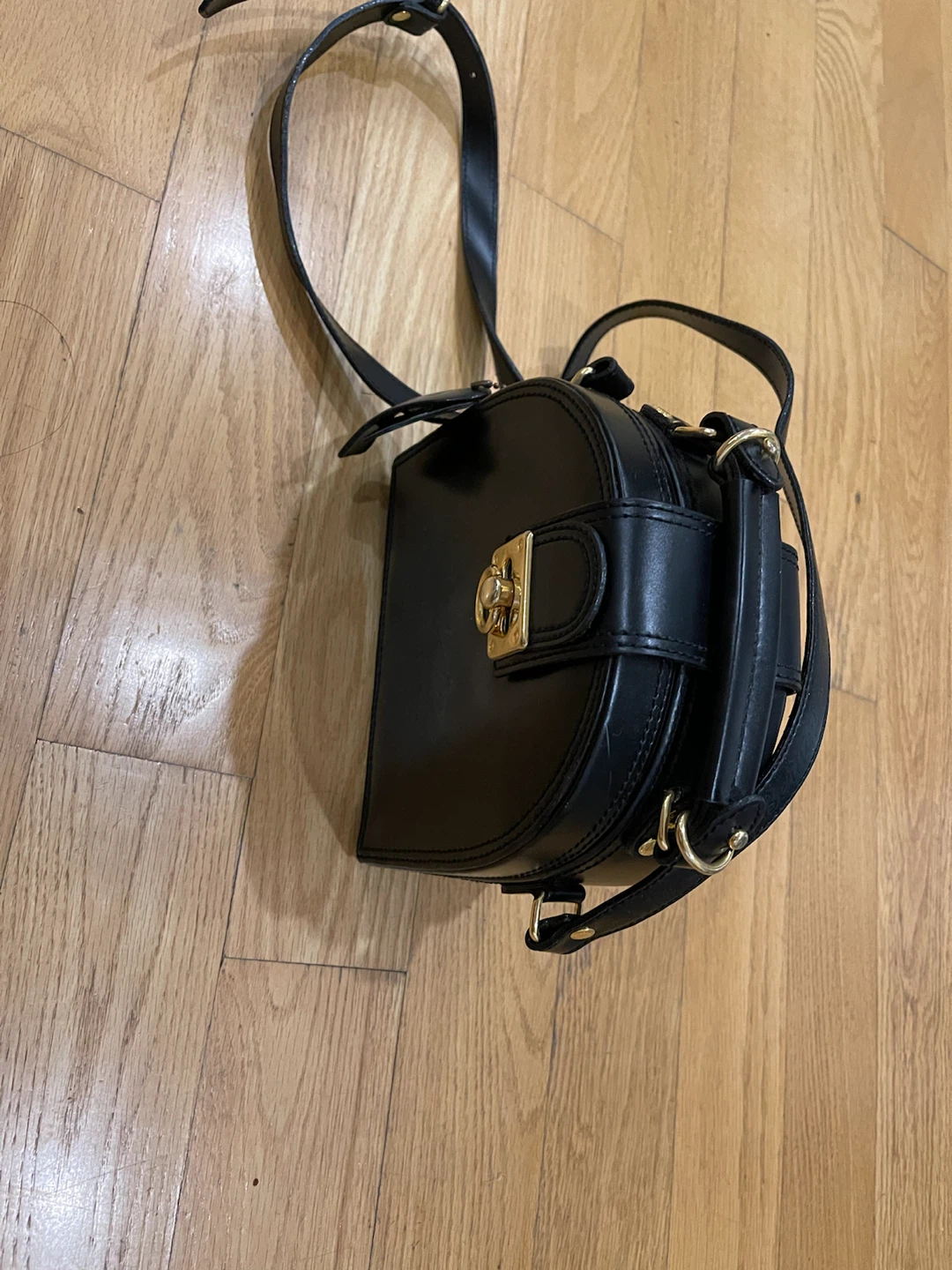 Bernini black leather crossbody handbag - photo 2