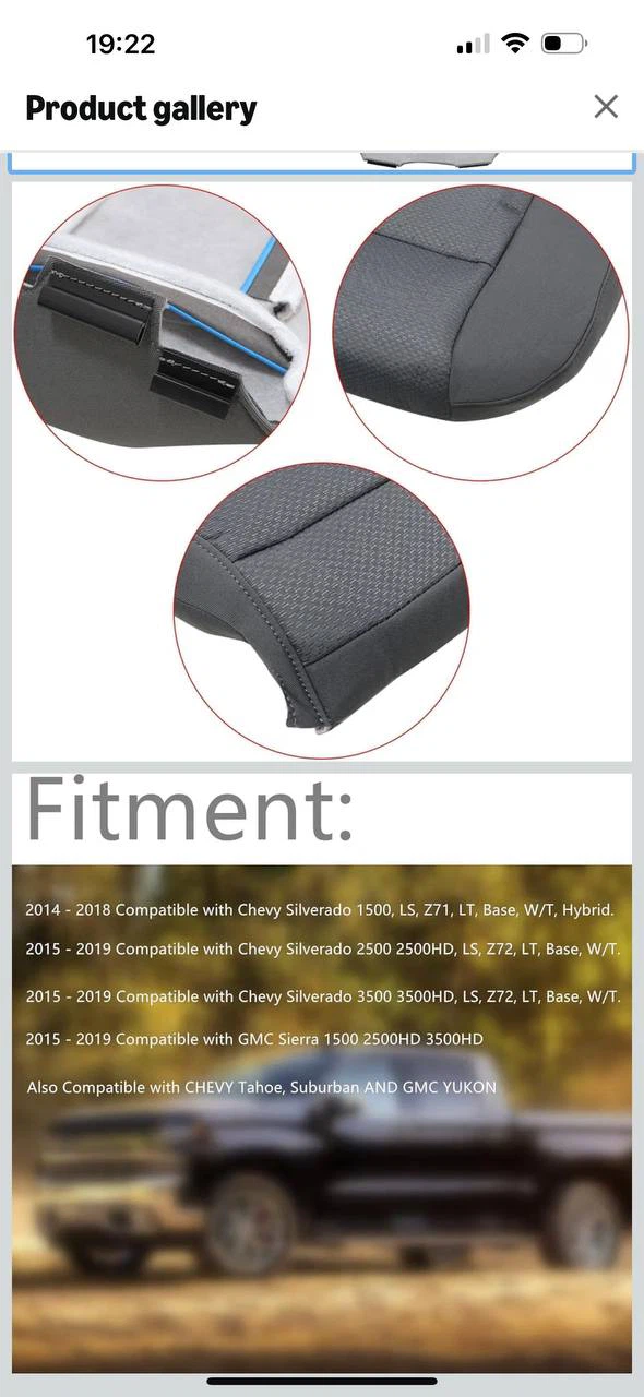ATUOTPO Gray Replacement Seat Upholstery for Chevy - photo 3