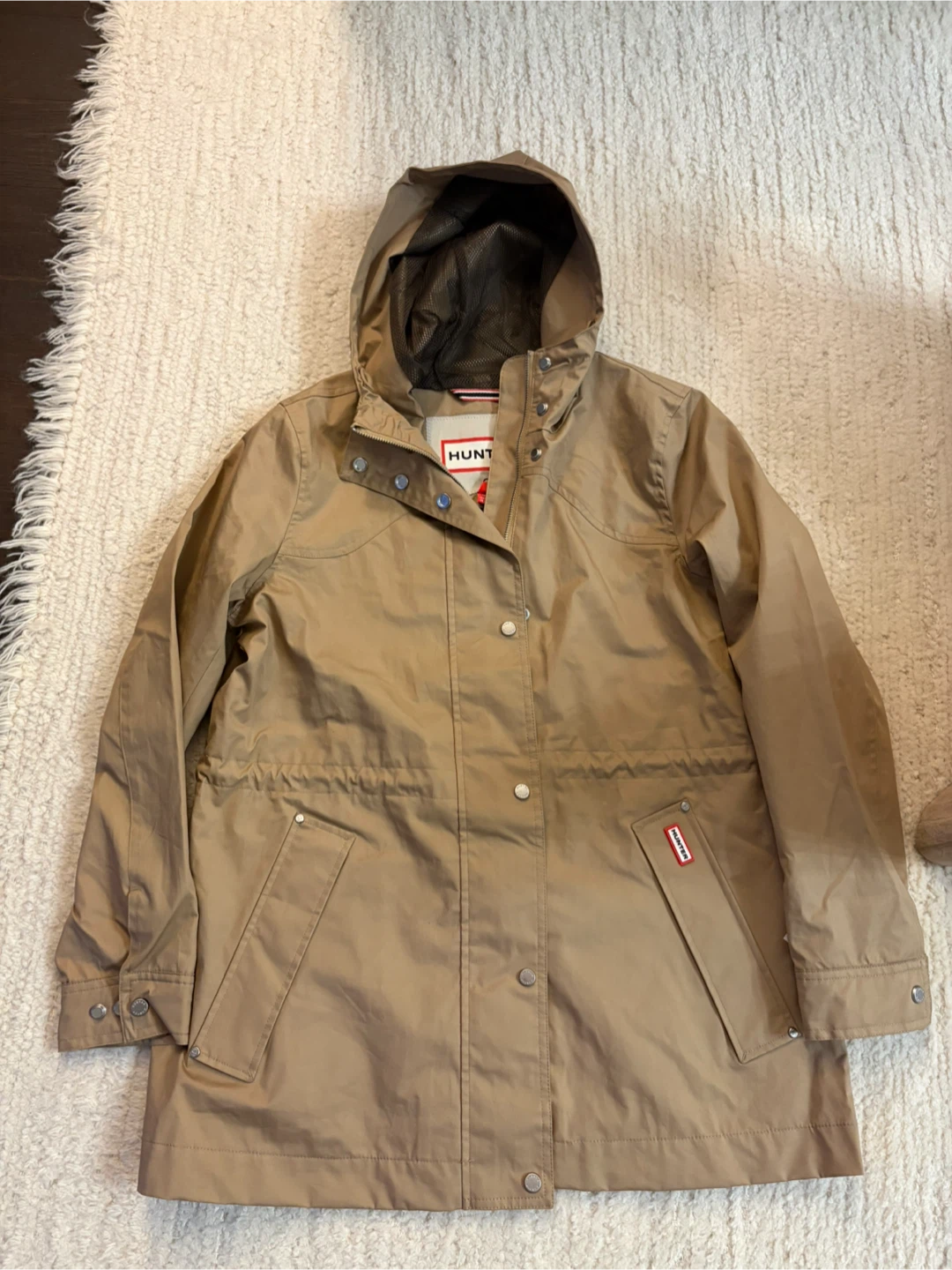 NEW with tags HUNTER Adela British Tan Rain Jacket!