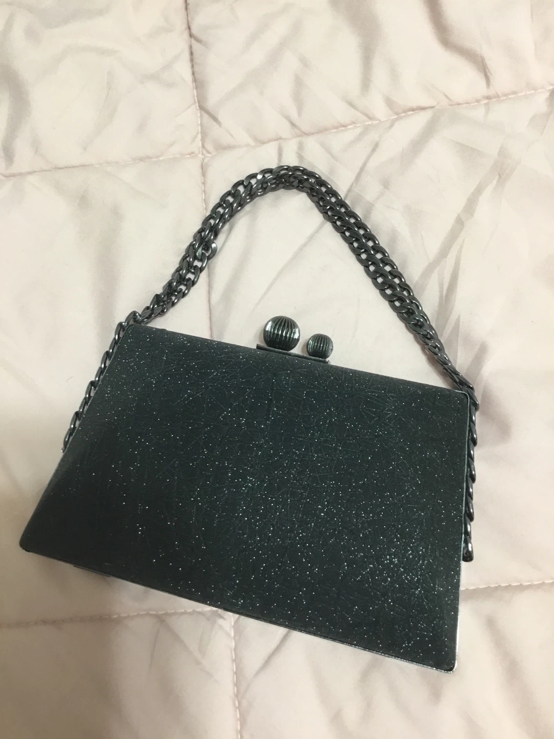 Black Glitter Clutch Purse