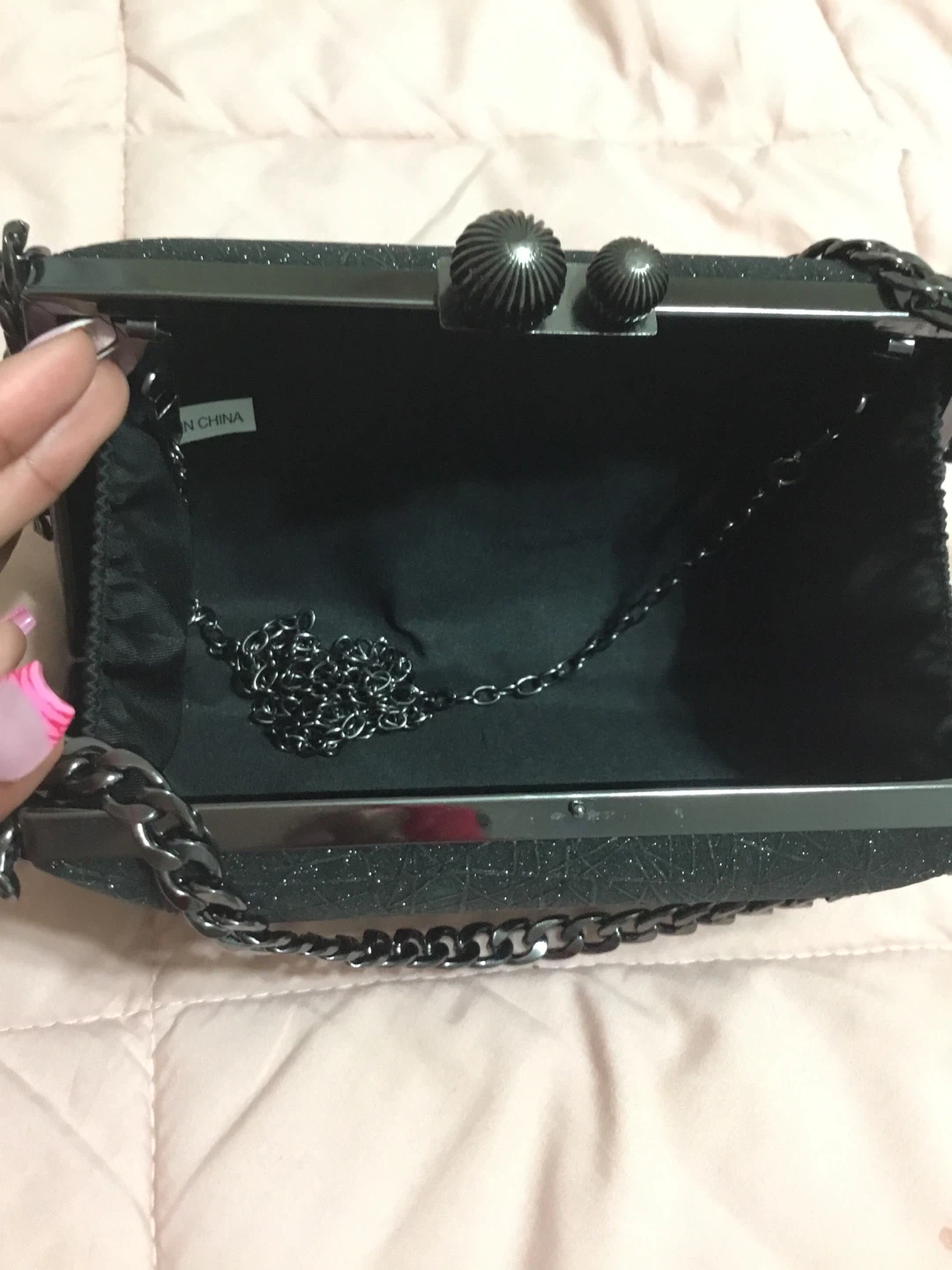 Black Glitter Clutch Purse - photo 2