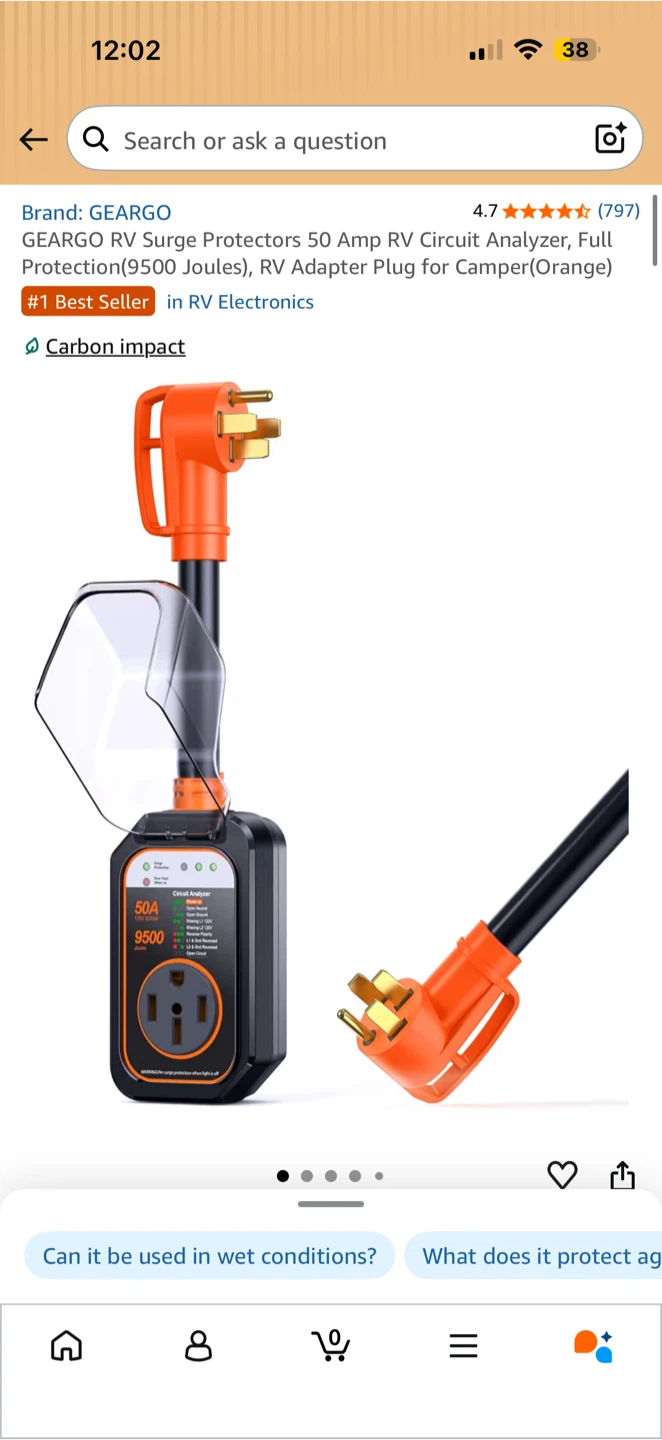 GEARGO 50 Amp RV Surge Protector