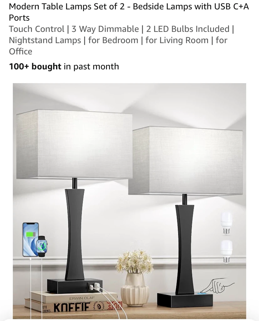 New Touch Control | 3 Way Dimmable Table Lamps