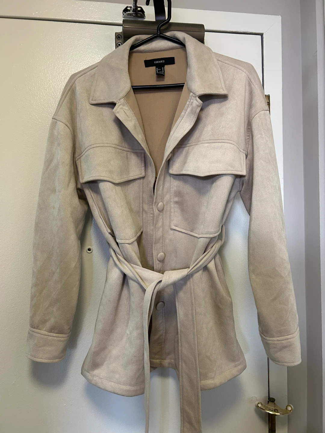 Beige Belted Jacket