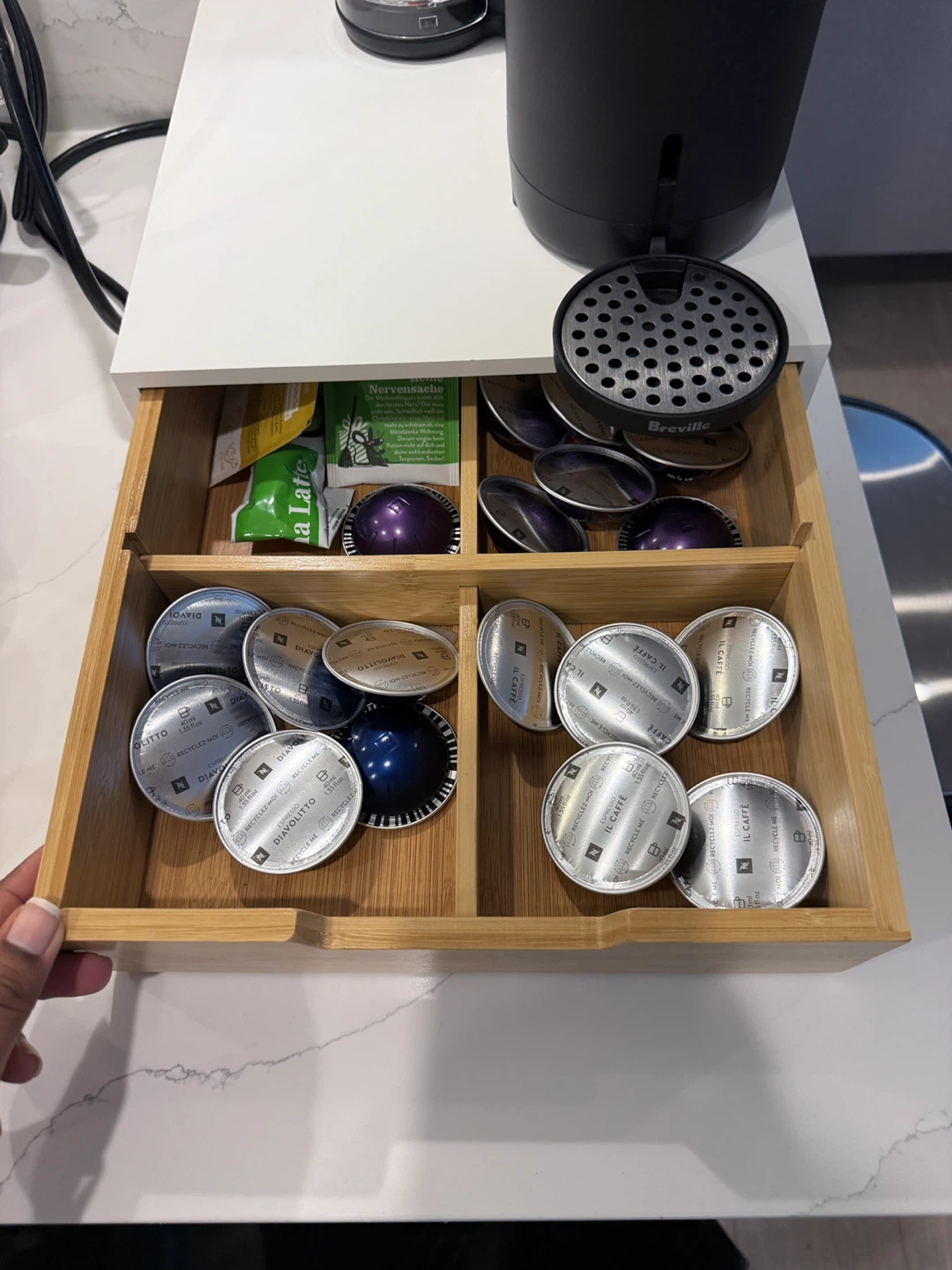 Breville Nespresso Coffee Machine and Bamboo Organizer - photo 2