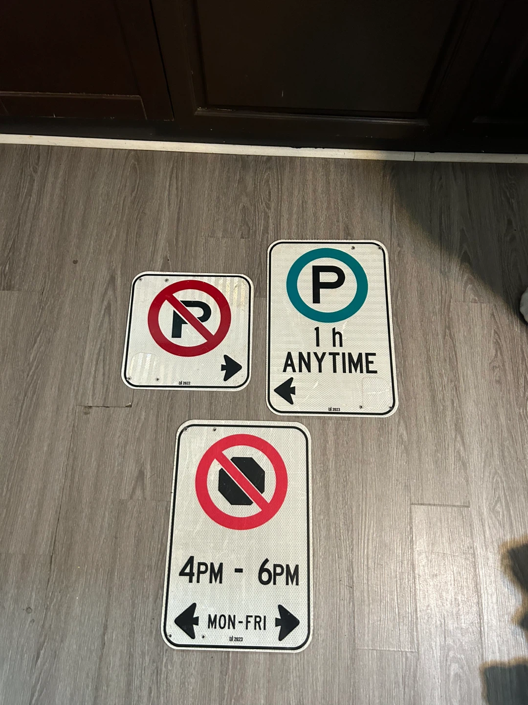 Set of 3 Authentic Street Traffic Signs