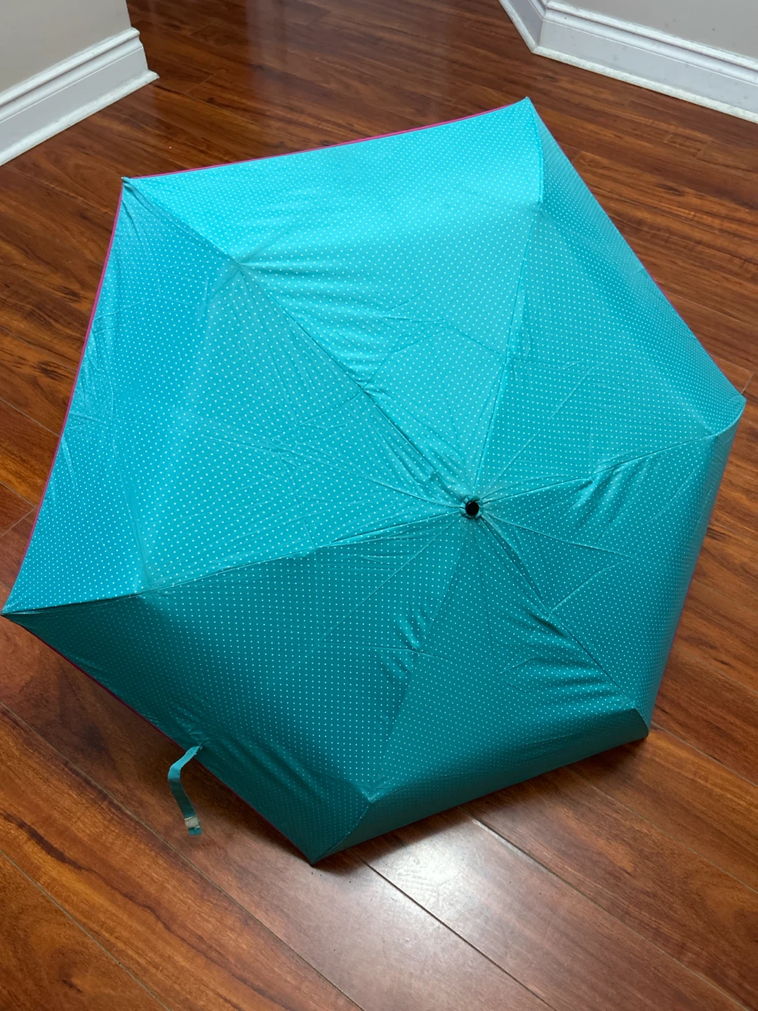 Teal Polka Dot Umbrella