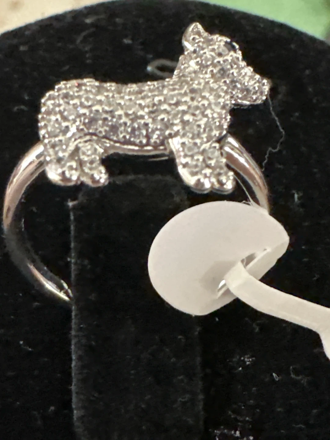 Dog-Shaped Rhinestone Ring - photo 2