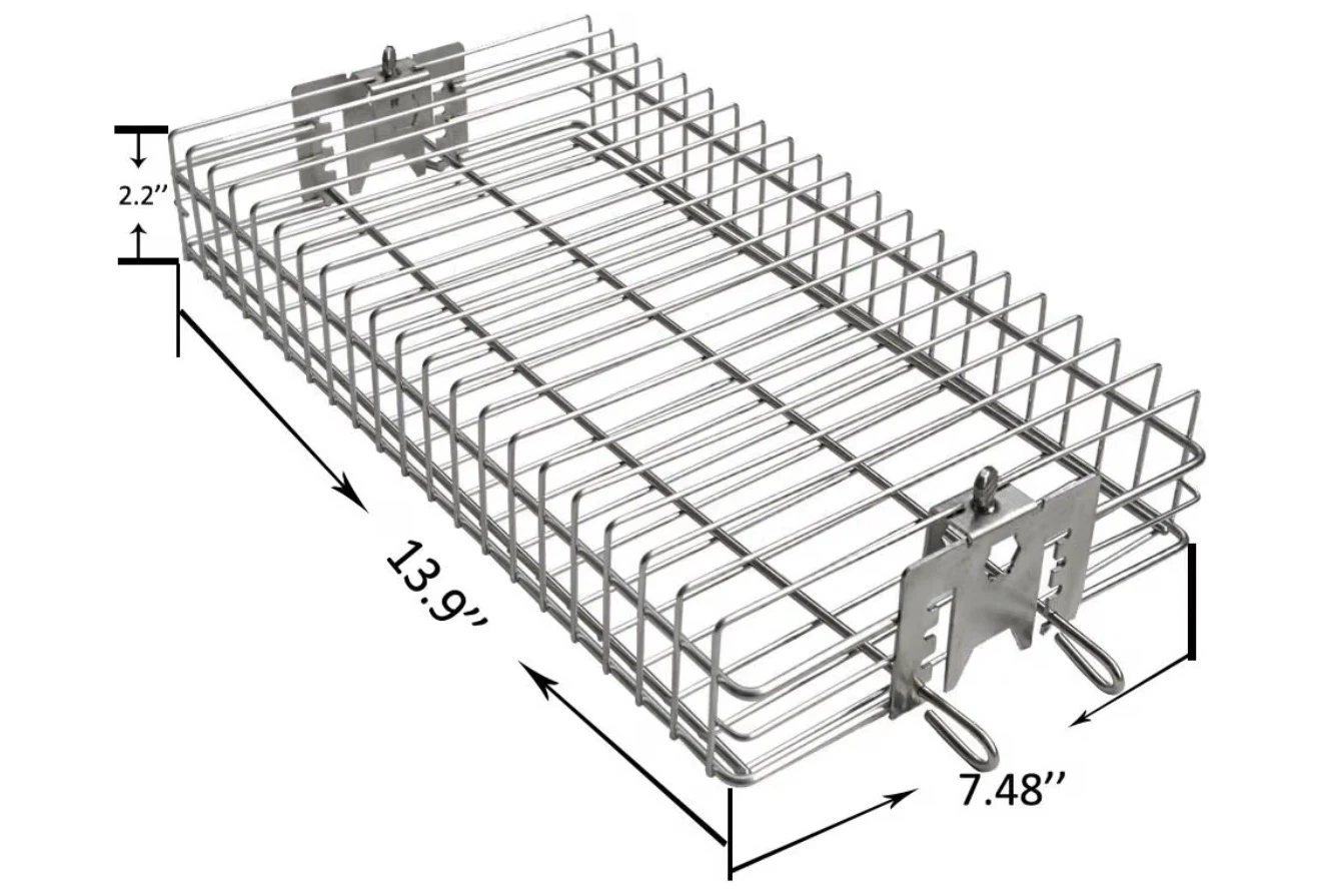 Onlyfire 6042 Flat Spit Rotisserie Grill Basket - photo 2